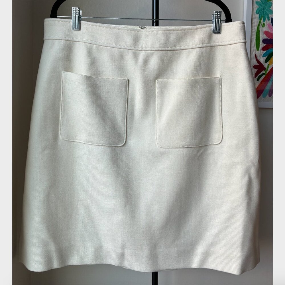 J. Crew NWT Ivory Wool Front Pocket Mini Skirt - Tall Size - 16T